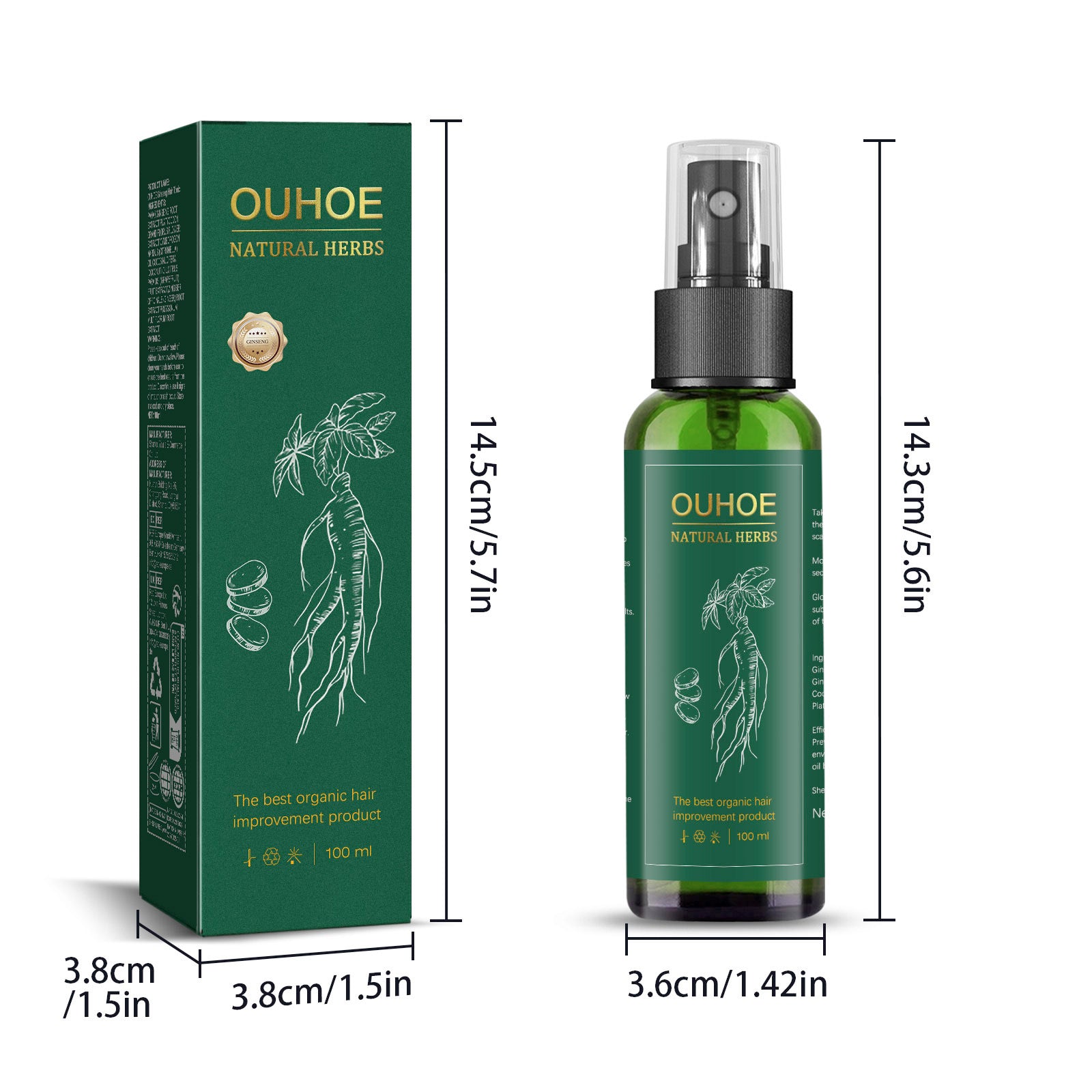OUHOE Ginseng Hair Growth Lotion – Scalp Nourishing Hair Care Spray