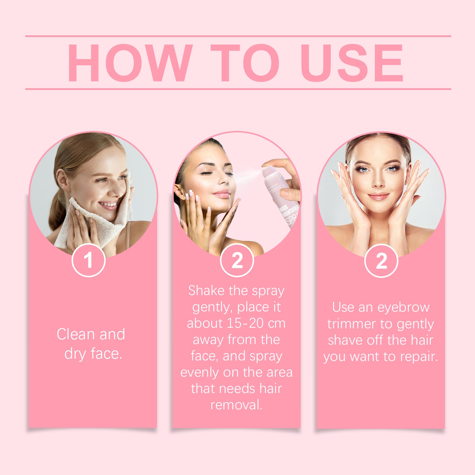 Jaysuing Facial Hair Removal Spray – Gentle Face Hair Remover Mist