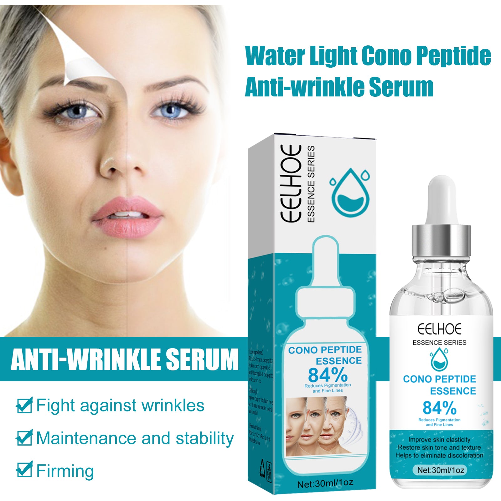 EELHOE Peptide Anti-Wrinkle Serum – Hydrating Firming Face Essence