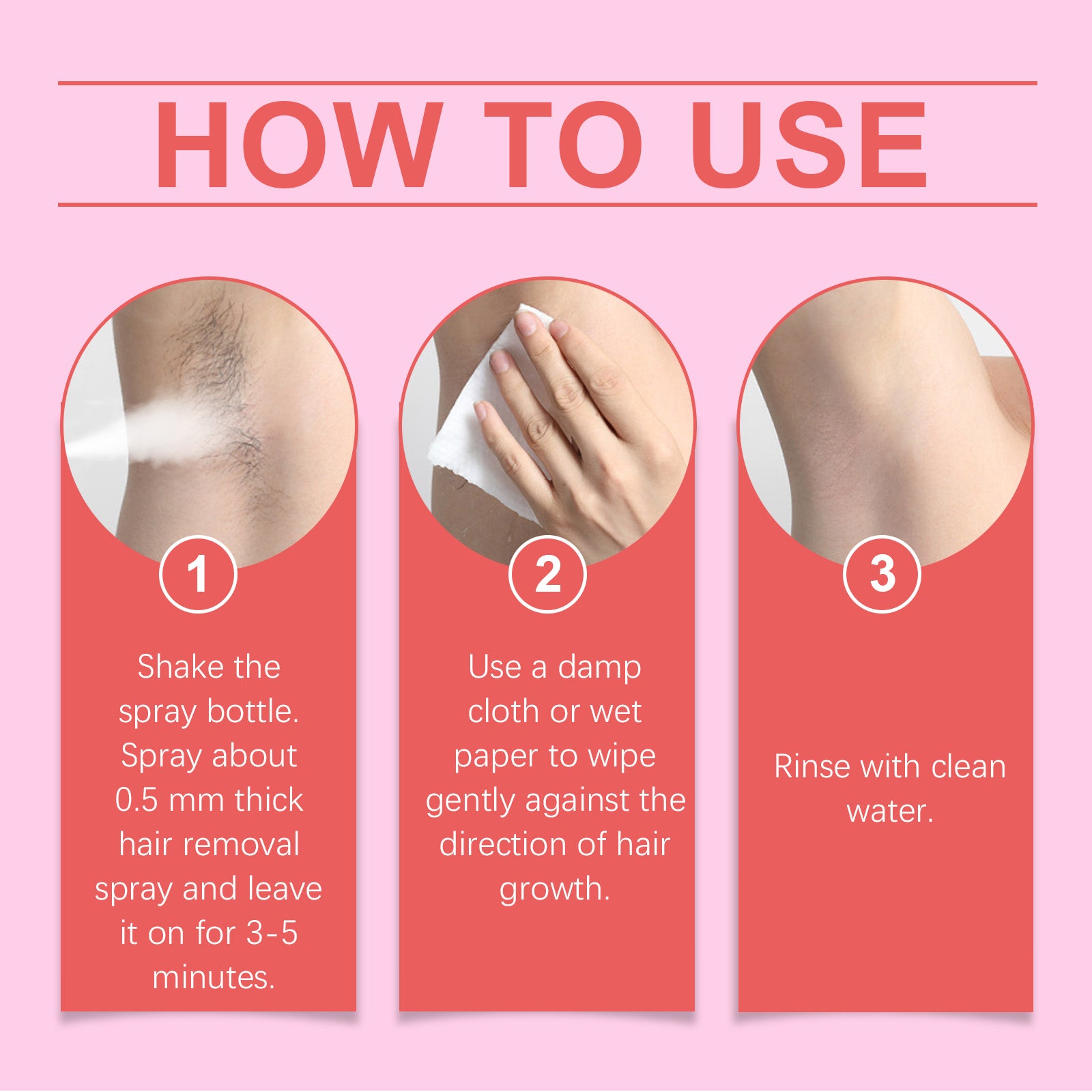 OUHOE Hair Removal Mousse Spray – Gentle Body & Leg Hair Remover