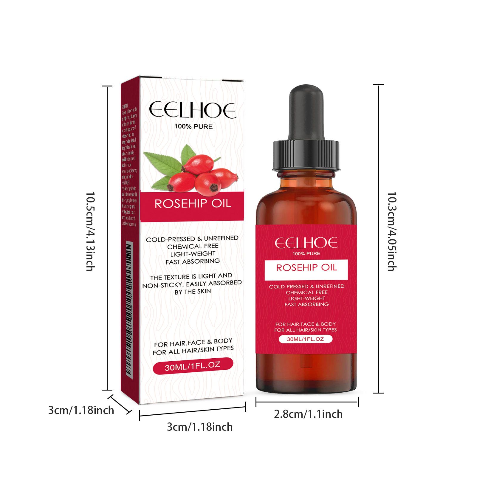EELHOE Rosehip Facial Oil – Hydrating Glow Face & Body Oil