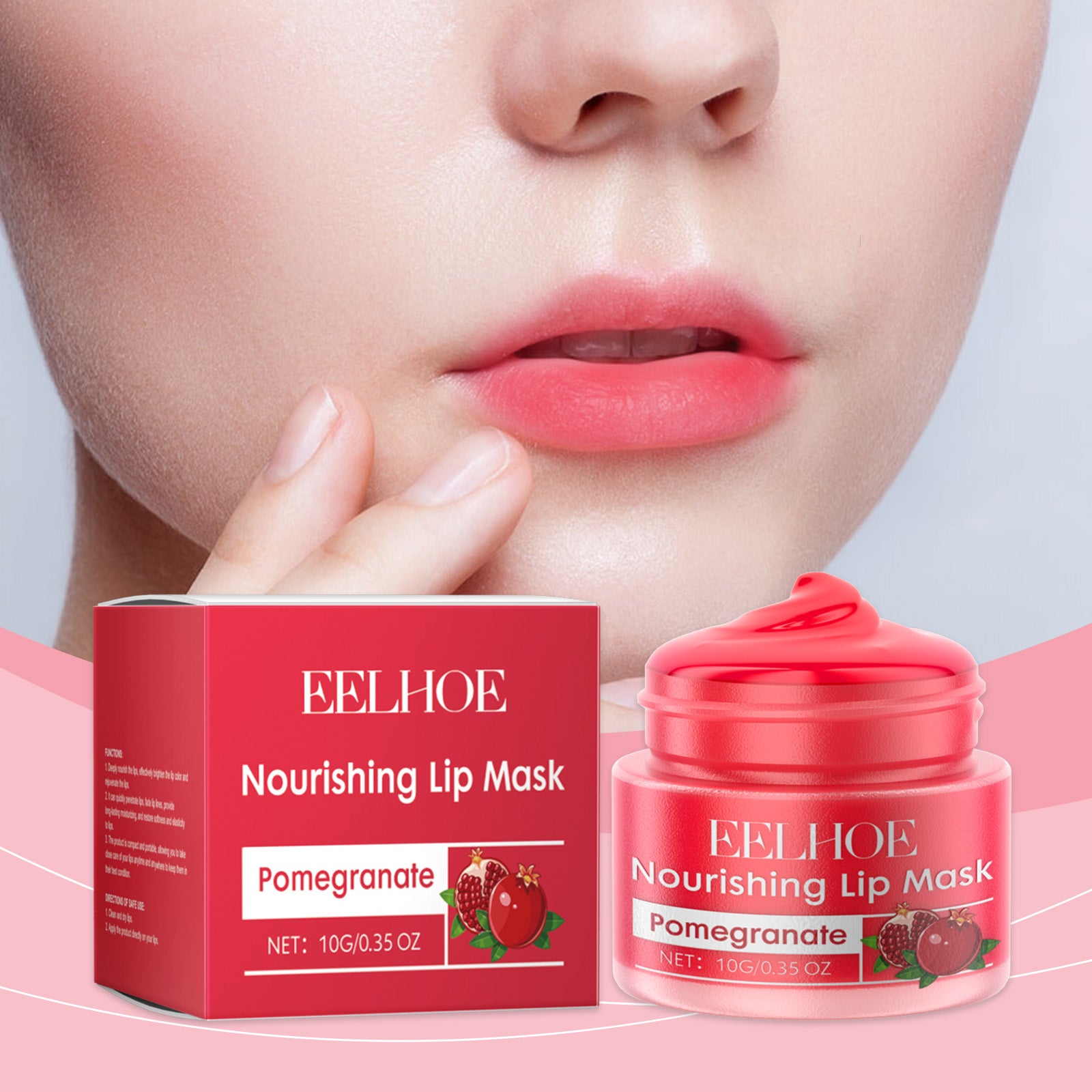 EELHOE Red Pomegranate Lip Mask – Deep Moisturizing Overnight Lip Care