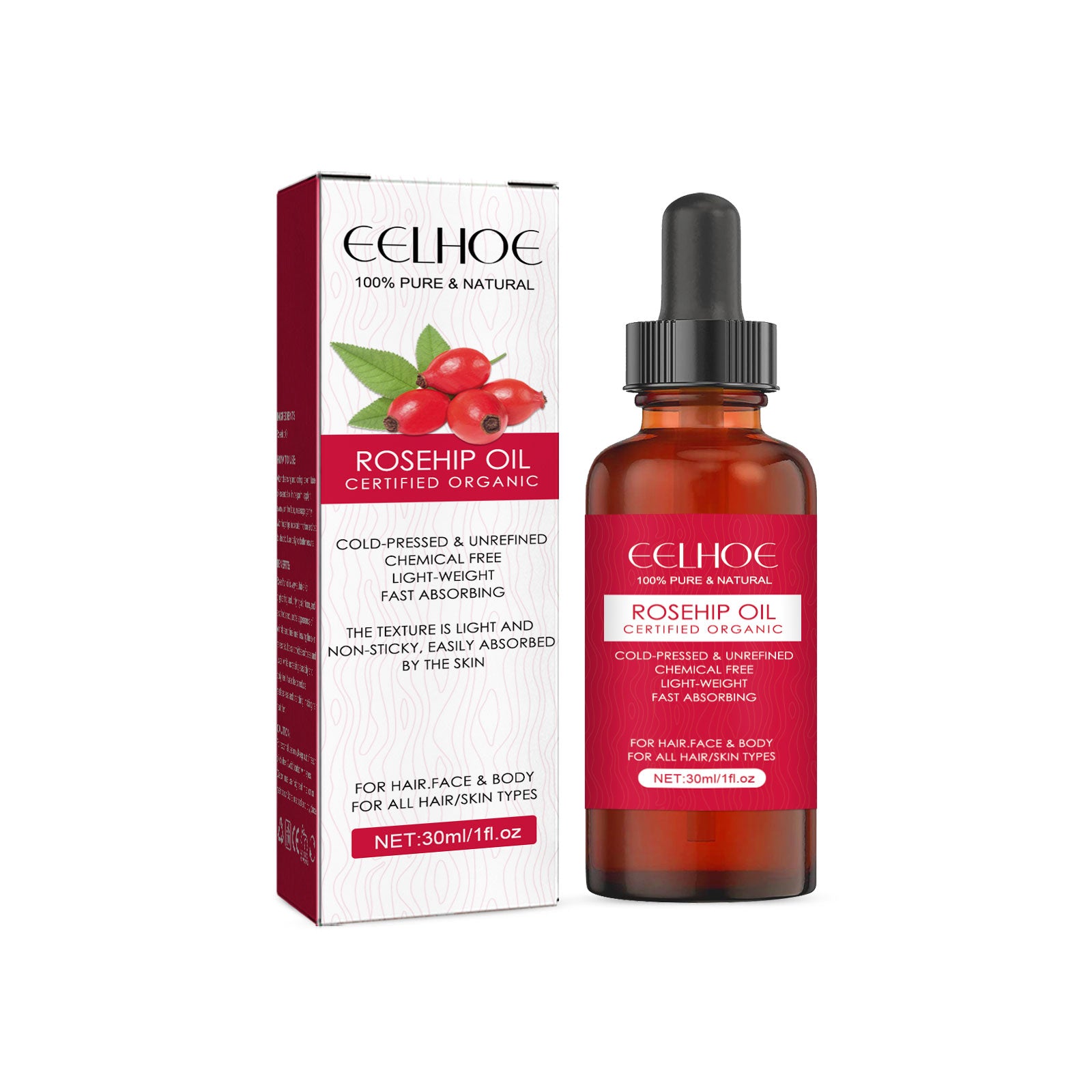 EELHOE Rosehip Facial Oil – Hydrating Glow Face & Body Oil
