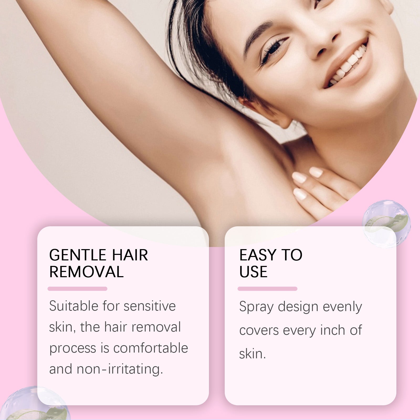 OUHOE Hair Removal Mousse Spray – Gentle Body & Leg Hair Remover