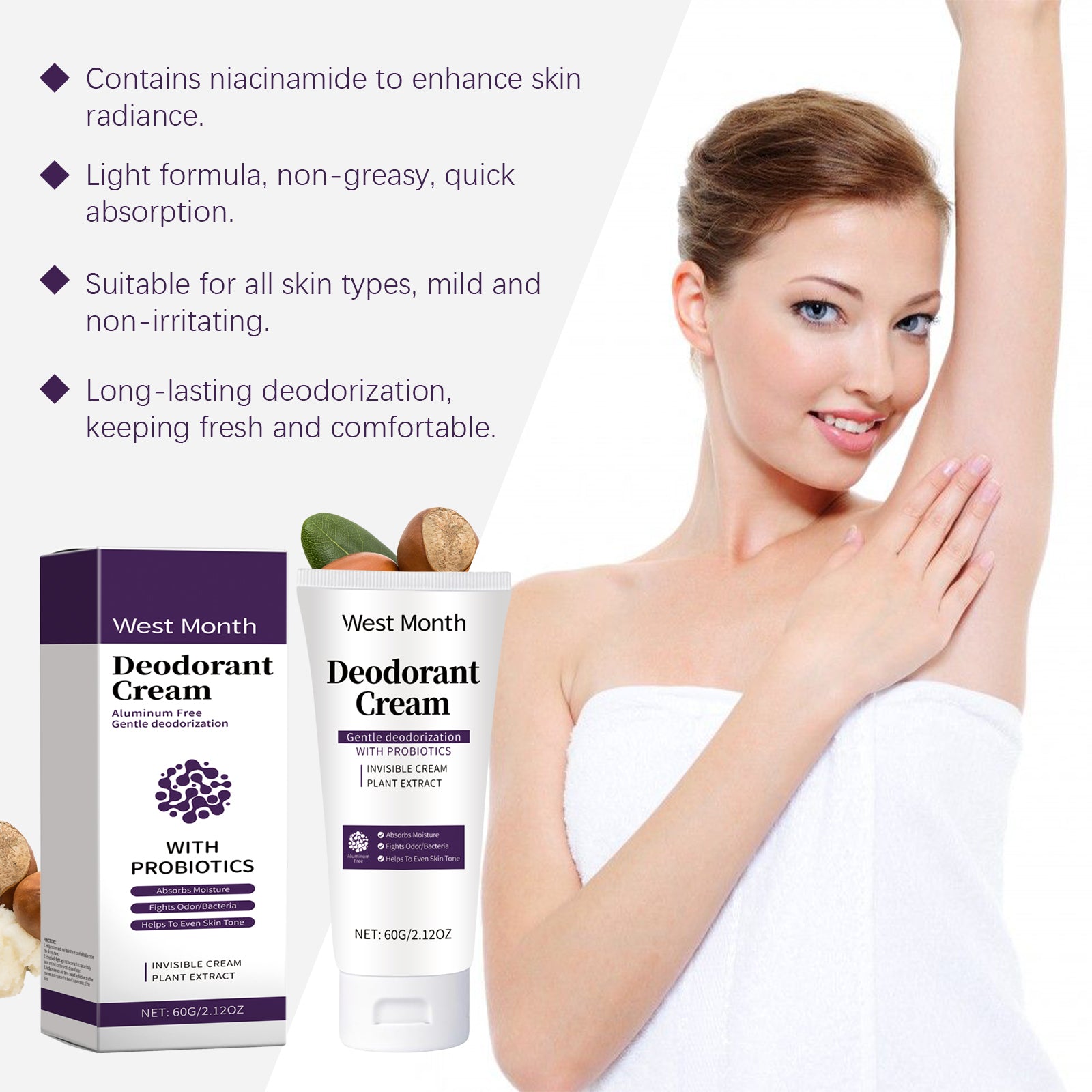West&Month Deodorizing Body Care Cream – Niacinamide Freshness Moisturizer