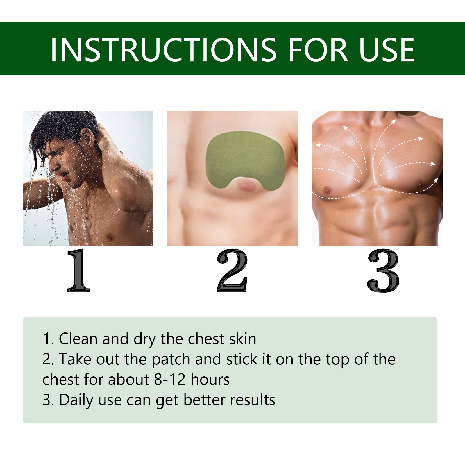 EELHOE Men’s Chest Firming Patch – Anti-Sagging Chest Care Pads