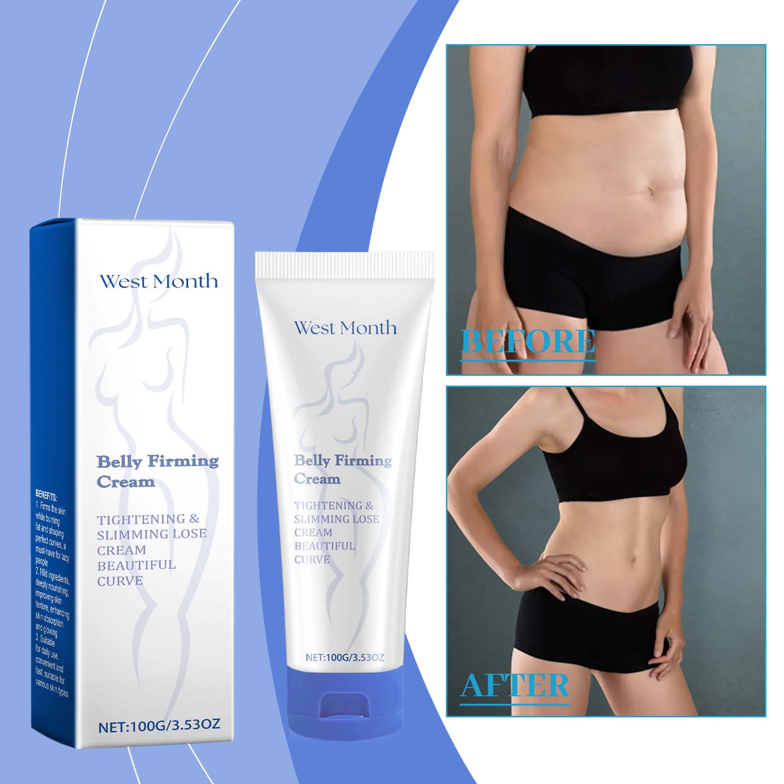 West&Month Body Firming Cream – Hydrating Skin Tightening Body Lotion