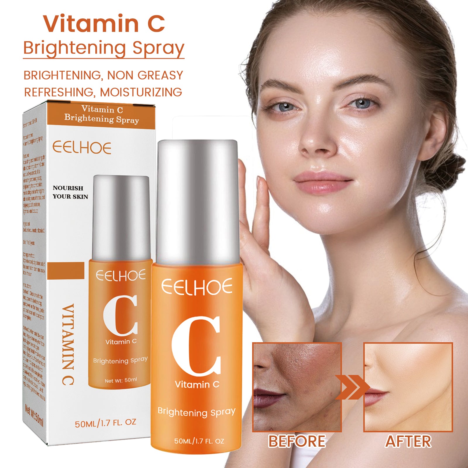 EELHOE Vitamin C Moisturizing Spray – Hydrating Brightening Face Mist